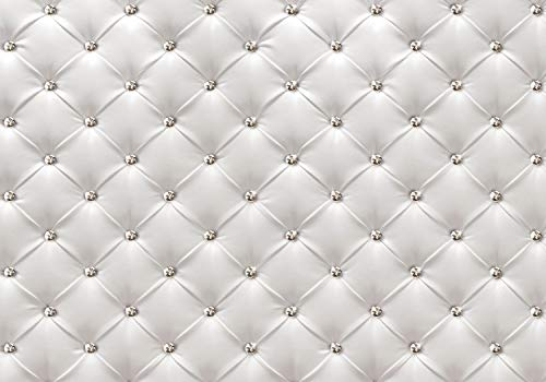 decomonkey Fototapete Leder Deluxe 350x256 cm XXL Design Tapete Fototapeten Vlies Tapeten Vliestapete Wandtapete moderne Wand Schlafzimmer Wohnzimmer Diamanten