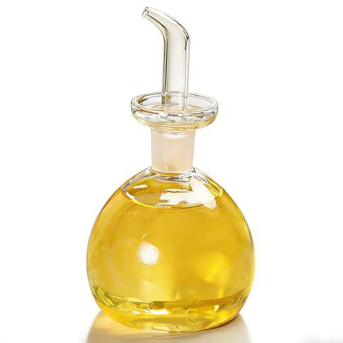 ELETON 8 oz Olive Oil Dispenser Bottle Glass with No Drip Spout -Olive Oil & Vinegar Dispenser Glass Cruet Decanter- Glassware Seal Handicraft Easy Clean Drip Free Bottles for Kitchen