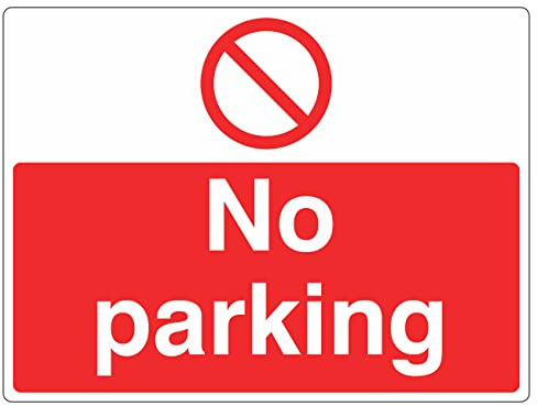 400mmx300mm No Parking Sign Rigid Plastic