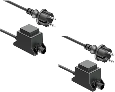 ledscom.de Fuente de alimentación LED con transformador de 2x 10 W para el sistema de conexión NEMO, con conector, 12 V CA, negro, IP65
