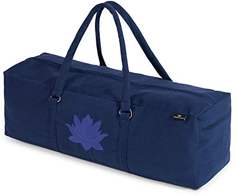 Yoga Studio YS/KitBag/SolidColours/NBlue Yoga Kit, 71 x 23 x 18 cm, Baumwolle Yogamatte Tasche mit Aufbewahrungstaschen, YKK Reißverschluss-Marineblau, 71cmx23x18cm