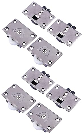 LOOTICH Nuova Versione Cuscinetti Rotelline Guardaroba Mobili Armadio Credenza Porta Scorrevole Puleggia Rulli Rullo Ruote del Diametro di 24mm Ante Scorrimento 4 Coppie