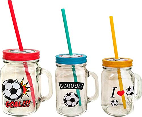 DISOK - Lote de 24 Jarras FÚTBOL. Divertidas jarras con Formato fútbol para Regalar en comuniones, Fiestas, Bodas, bautizos.