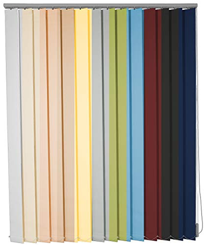 Lamellenvorhang Schiebevorhang nach Maß viele Größen & Farben Blickdicht lichtdurchlässig Fenster Vorhang Vertikaljalousie Schiebegardine (Breite 40-60 cm x Höhe 180,1-200 cm, Creme)