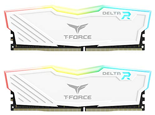TEAMGROUP Team T-Force Delta RGB DDR4 Gaming Memory, 2 x 8 GB, 3600 MHz, 288 Pin DIMM, White