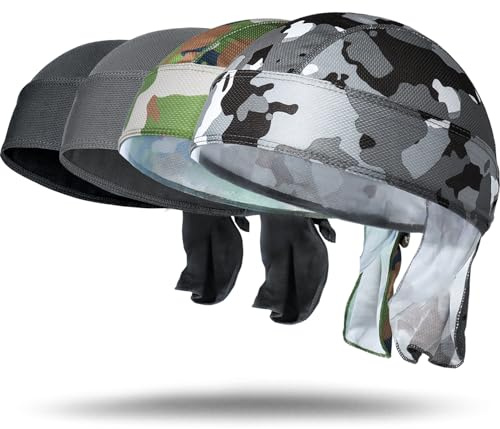 Sanlianzi Sports Bandana Cap, 4 Stück Kopftuch Herren Sommer UV Schutz Fahrrad Kopfbedeckung Atmungsaktiv Nimmt Schweiß Camouflage Auf Hat