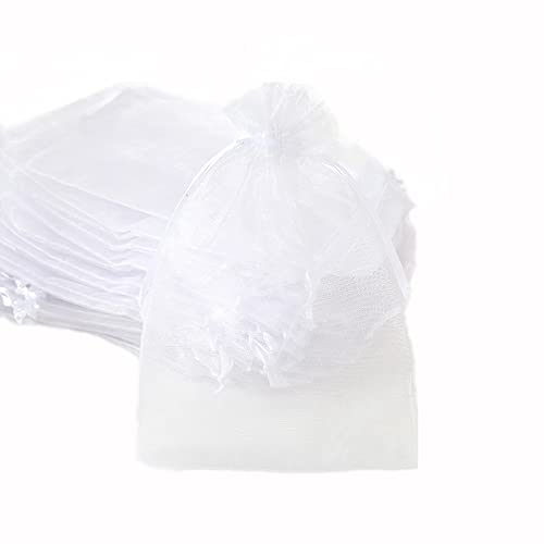 30 Stück Organza Säckchen Zum Befüllen,Organzabeutel Geschenkbeutel Kordelzug Säckchen Organzasäckchen für Festival Party Hochzeit Bonbonsbeutel,Schmuckbeutel Lavendel Geschenk Säckli,15x20cm Weiß
