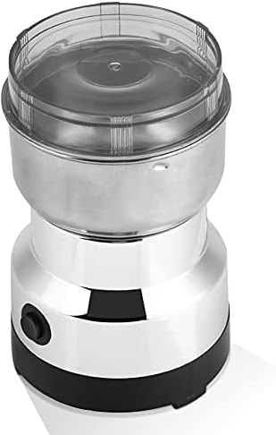 Molinillo de café eléctrico, de acero inoxidable, molinillo de especias con cuchilla, molinillo multifuncional, para granos de café, frutos secos, especias, cereales, 100-200 W, EU220 V, plata
