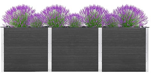 vidaXL Garten-Hochbeet 300x100x91 cm WPC Grau