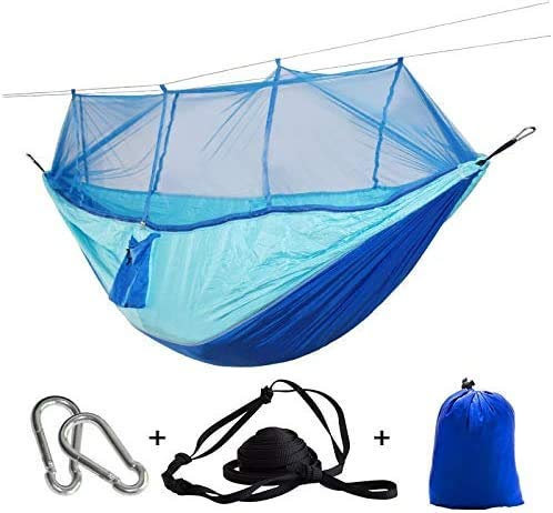 Hamacas Tienda de Hamaca portátil con mosquitera con Correas Ajustables y mosquetones Hamaca Grande para Exteriores Fácil de almacenar