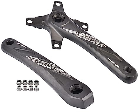 LHHL MTB Vierkant Kurbelarme Universal 170/175mm Fahrrad Kurbelgarnitur Aluminium-Legierung 104-64BCD Kurbelarm Links/rechts for Mountainbike Und Rennrad (Color : Black, Size : 170mm)