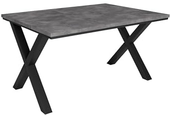 Skraut Home - Mesa de Comedor | 6 Comensales | 140 | Robusta y Estable Gracias a su Estructura y Patas macizas | Ideal para reuniones Familiares | Estilo Industrial (Gray)