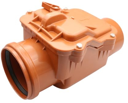 MD technic Bouchon anti-retour DN110 avec clapet anti-retour et verrouillage d'urgence - Clapet anti-odeurs pour eaux usées, anti-rongeurs, avec insert en acier inoxydable - Extérieur