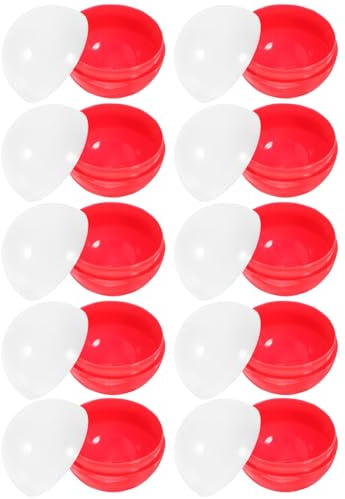 Didiseaon 50pcs Vending Machine Capsules Empty Plastic Candy Balls Colored Round Capsules Plastic Gumball Red White Twisting Balls for Gumball Vending Machine
