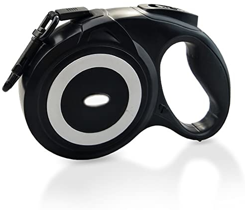 HANFEN Roll-Leine Einziehbare Ausziehbare Hundeleine, Aktive Hunde Bis 30-50 Kg Mit Einem Großen Radius Von 5M/8M, Griffen Hundegurt Hund Versenkbar Leine (Color : Noir, Size : 5m)