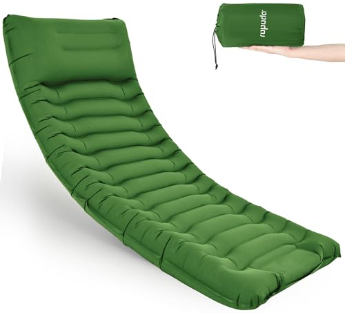 ropoda Aufblasbare Isomatte mit Kissen, extra dick, 15,2 cm, integrierte Fußpumpe, 190 x 68 cm, Campingunterlage mit Tragetasche, ultraleichte und kompakte Campingmatte zum Wandern, Grün