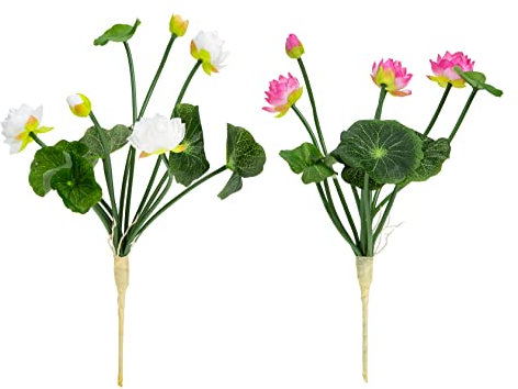 WOFASHPURET 2st Künstlicher Lotus Tischblumenarrangements Künstliche Seerosenstiel Seerosen-strauß Künstliche Lotusblume Künstliche Seerose Gefälscht Ländlich Plastik Braut Schneelotus