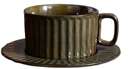Tazze Caffe Kiln Change Set di Tazze e Piatti da caffè in Ceramica retrò Tazze Regalo a Mano Creativa tè pomeridiano Tazza da caffè con Fiori Tazzine Caffe (Color : E-200ml)