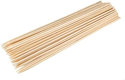 XYWHPGV Brochetas de bambú 40 cm de longitud 4 mm de diámetro Palos de madera natural para salchicha de kebab de perro caliente 100 piezas(e875f 835ef 8ffd5 79569 1367f fb2f8