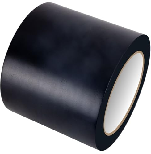 GTSE 100mm x 33m, Black, Wide PVC Vinyl Floor Tape, 1 Roll, Safety Marking Tape, 0.15mm Thick, Suitable for Dance Floors, Gyms, Warehouse, Sports Industry