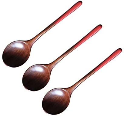 Cabilock Cuillère De Service En Bois Cuillère À Soupe Cuillère À Nourriture Ustensile De Cuisine Bois Naturel Rouge Pour La Maison