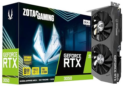 ZOTAC Gaming GeForce RTX™ 3050 ECO Edition 8GB GDDR6 128-bit 14 Gbps PCIE 4.0 Gaming Graphics Card, Active Fan Control, Freeze Fan Stop, ZT-A30500K-10M