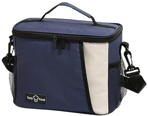 BAGROUPS Wasserdichte Isolierte Lunchtasche, isolierte, auslaufsichere Lunchtasche, wasserdichte Kühltasche aus Aluminiumfolie mit verstellbaren Schultergurten, geeignet für Schule und Büro