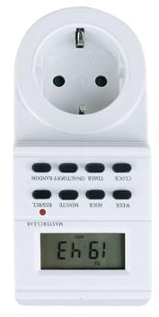 Temporizador electrónico semanal con Enchufe, programación de 7 días, Color Blanco, Ideal para controlar electrodomésticos y Ahorrar energía.