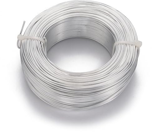 OZLCUA Bonsai-Draht Aluminiumdraht for Schmuckdesign, DIY-Halskette, Armband, 0,8 mm, 1 mm, 1,5 mm, 2 mm, 3 mm, weiche Perlen, Bonsai-Farbe, Bastel-Lünettendraht Basteldraht(Silver,3.5mm 20m)