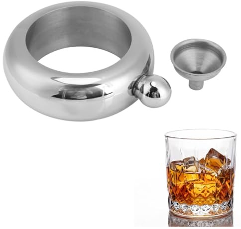 Flasque en forme de bracelet pour femmes et hommes, ensemble de flasques portables en acier inoxydable avec entonnoir pour stocker les verres à whisky