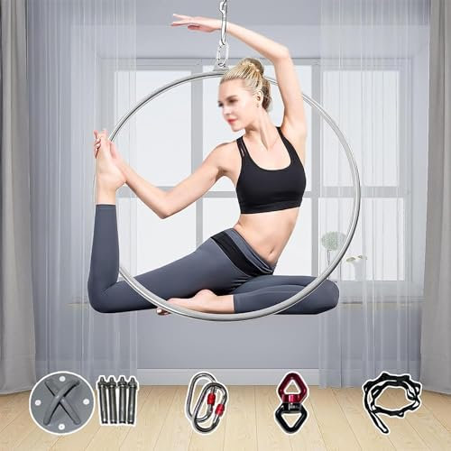 FFYUTING Lyra Aerial Hoop Kit Komplette Aerial-Ringe-Ausrüstung Edelstahl Yoga Hoop Zirkus Aerial-Ausrüstung für Akrobatik-Auftritte
