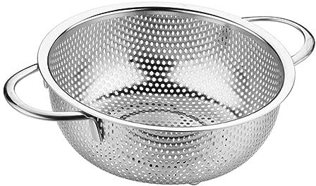 COLLBATH Stainless Steel Colander Basket Wash Strainer Double Handles for Fruit Vegetable Rice Fine Mesh Kitchen Kitchenware