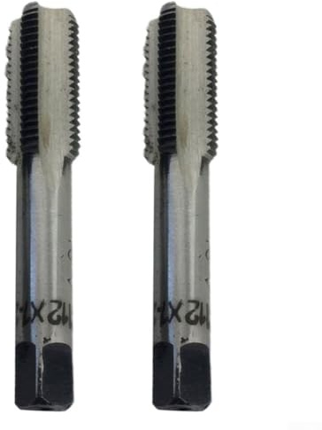 HSS 12 mm x 1,25 filetage métrique et taraud à droite Kit d'outils de filetage en acier rapide pour le travail des métaux, CNC, fournitures de fabrication (longueur 69 mm)