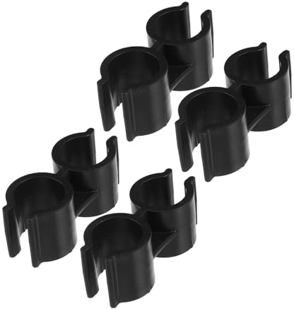KOCKSHION 4Pcs Double Pipe Clamps Dustpan Broom Connection Buckle Easy Press-on Pipe Connector for Cleaning Tools Space Saving Clip for Home Warehouse Storage