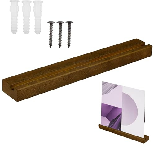 Étagère Murale en Bois pour Disques Vinyls | Support Massif de Rangement | Présentoir Maison