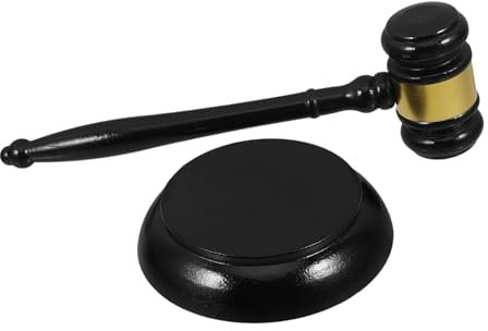 Operitacx Martillo De Madera Maciza Para Juez De Subasta, Tamaño Estándar, Resistente Al Agua, Acabado Suave, Uso Profesional Subastas y Tribunales