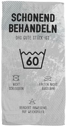 Tassenbrennerei Geschenke zum 60. Geburtstag - Handtuch & Strandtuch - Schonend behandeln Das Gute Stück ist 60 - Lustige Geburtstagsgeschenk für Männer & Frauen witzig (60, 140x70cm)