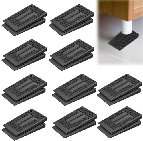 20 Stück Keile Kunststoff, Möbel-Nivellierpads, für alle Böden geeignet, Höhenverstellbar und Kratzfest und Anti-Rutsch-Design, Schädigt den Boden Nicht, für Hartböden,Badezimmer, Balkontür