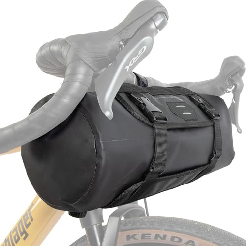 M-Wave Rough Ride Front Black Series - Bolsa para Manillar de Bicicleta, Impermeable, Reflectante, Color Negro