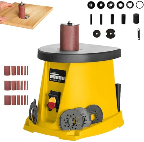 Levigatrice a mandrino oscillante, levigatrice a Colonna elettrica da 450 W con 5 Manicotti abrasivi e 3 Set di Carta vetrata, levigatrice a Tamburo, telescopica su e gi