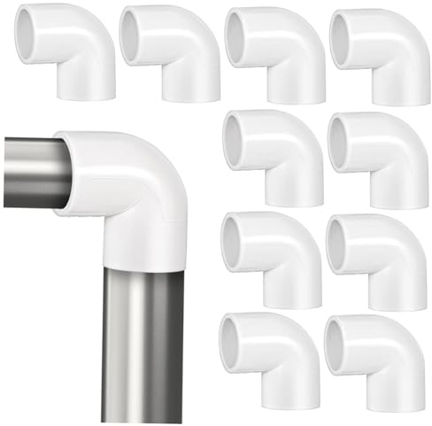 Raccordo Gomito in Pvc Bianco a 90 Gradi, 10 Pezzi per Tubi