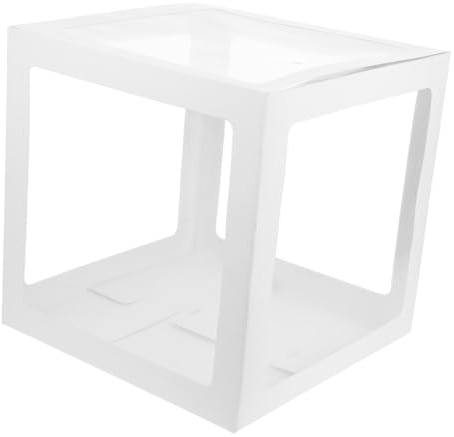 CORHAD Partyballonbox Aus Robustem Material Transparente Geschenkbox Für Geburtstage Und Hochzeiten Weiße Ballonbox Mit Festlicher Dekoration Für Babypartys Und Junggesellinnenabschiede