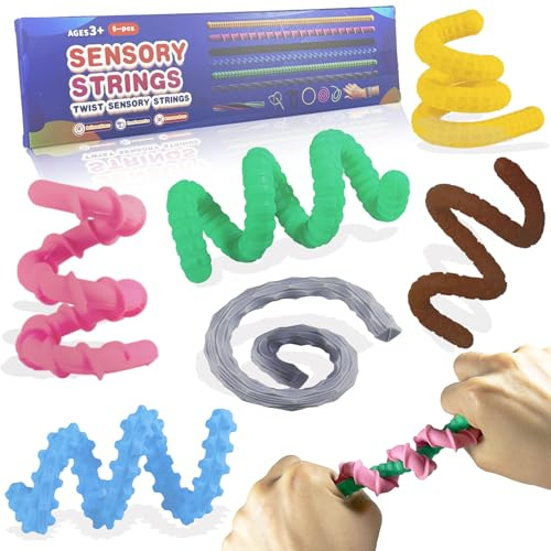 WONFELIE 6 Stück Fidget Toys Sensorik Stick, Silikon Sensory Spielzeug für ADHS, Anti Stress Autismus zur Kinder Erwachsene, Beruhigend Bei Stress Angst Play Toy Set