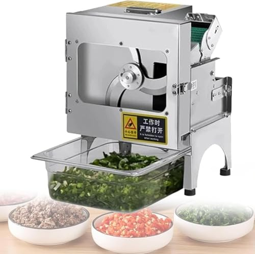 wshqdm Commercial Vegetable Chopper Machine, 70mm Conveyor Belt Design, Electric Food Slicer Veg Cutter for Industrial & Restaurant Kitchens