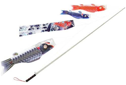 DOITOOL Japanischer Karpfen Windsack Koi Streamer Outdoor Hängende Gartendekoration Fisch Windsack für Sushi Restaurant Terrasse Garten