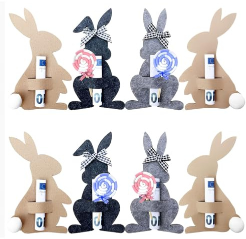 BCHMN Ostern Geldgeschenke Set mit 8 Filzdekorationen Geldgeschenk Verpackung Filz Osterhasen Ostereier Geschenk Lustige Osterdekoration zum Verschenken für Geld