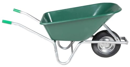 Solivagant Carriola Verde 90 L 150 kg in Acciaio Zincato e Plastica,Marrone,13kg