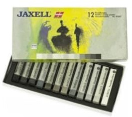 Honsell Jaxell 47647 - Gessetti a Pastello, 12 pz, Toni del Grigio