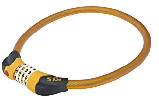 Kellys Fahrradschloss mit LED Licht Zahlenschloss Level 4 Crypt Blau Schwarz Orange Gelb, Farbe:Orange