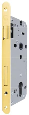Yale - Cerradura de Puerta de Madera, con Frontal de Borde Redondo, Entrada de 50 mm, Distancia Entre Ejes de 85 mm, latón